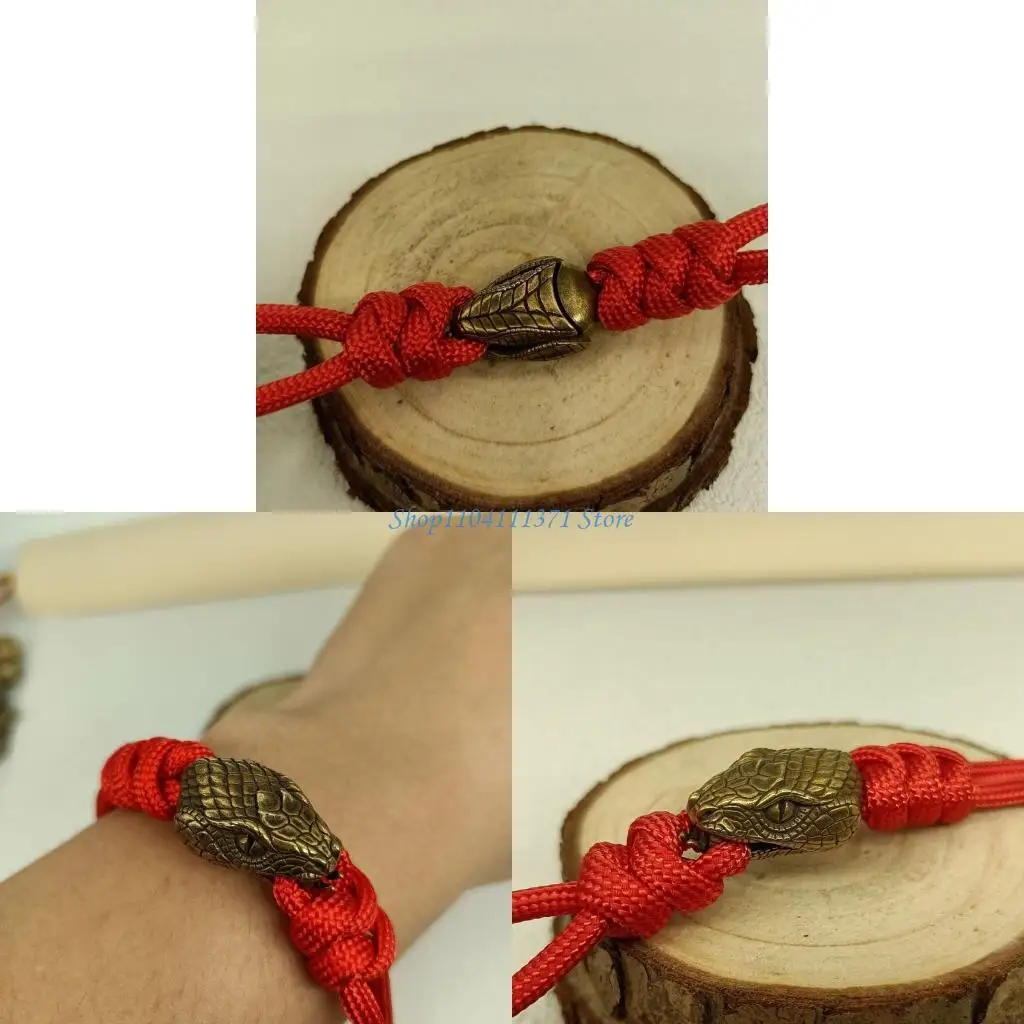 

P9FC Unique Snake Metal Beads Pendants Small Jewelry Snake Head Swords Pendants for Paracord Enthusiasts