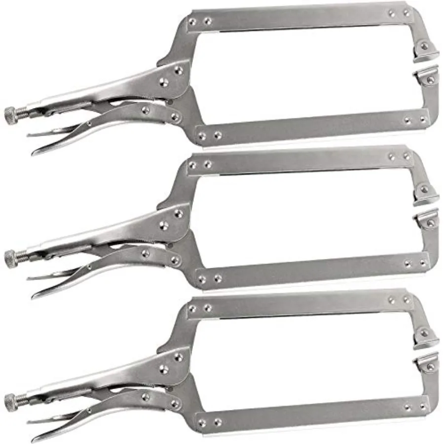 

ch C Clamp Weldg Pliers with Swivel Pads Heavy Duty Lockg Pliers Woodworking Clamps Set Adjustable Nickel Plated C Plier for Wo