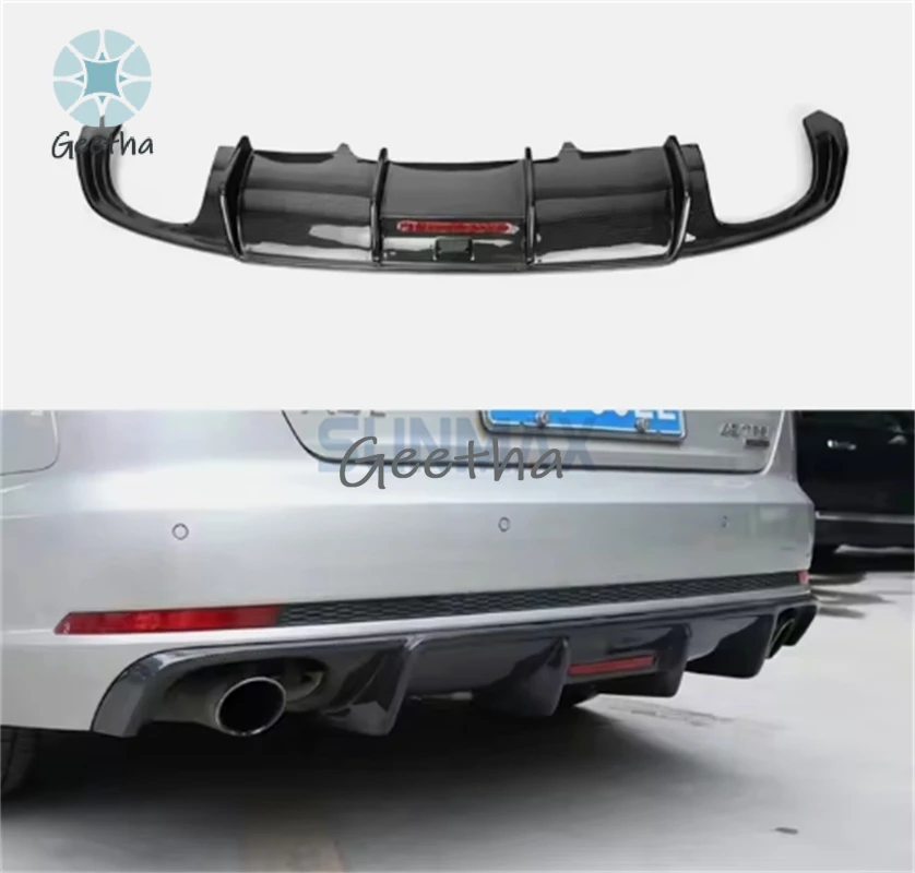 

SUNMAX Carbon Rear Bumper Lip Diffuser for Audi A4 S Line S4 B8.5 2013-2016 KB Style Rear Diffuser