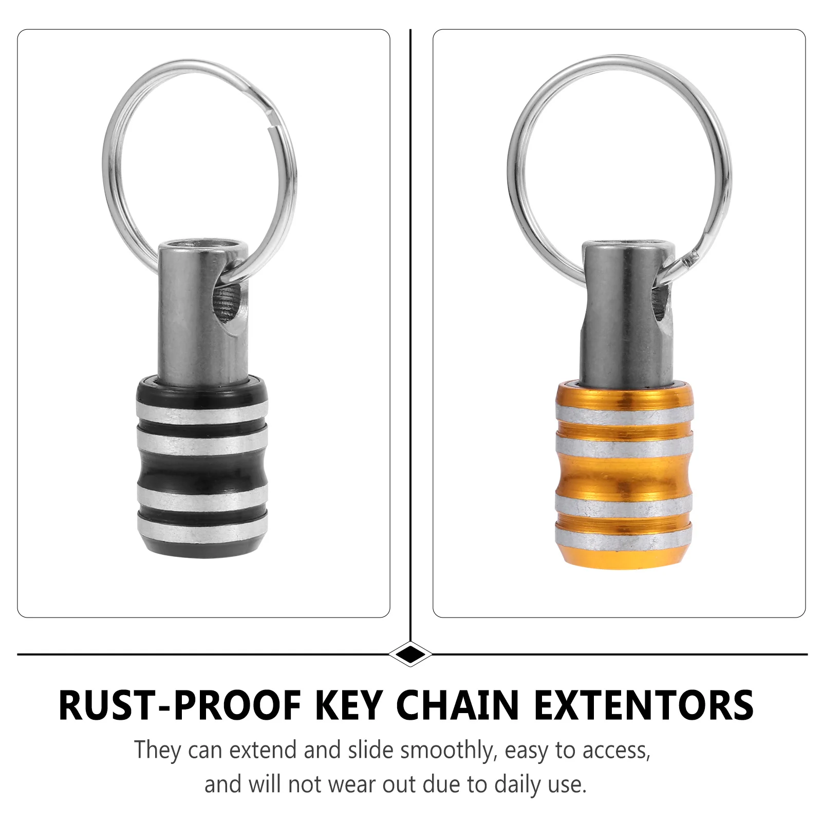 

5Pcs Rust-Proof Key Chain Extentors Stainless Steel Wear-Resistant Compact Portable Carabiner Attachment Simple Socket Bit