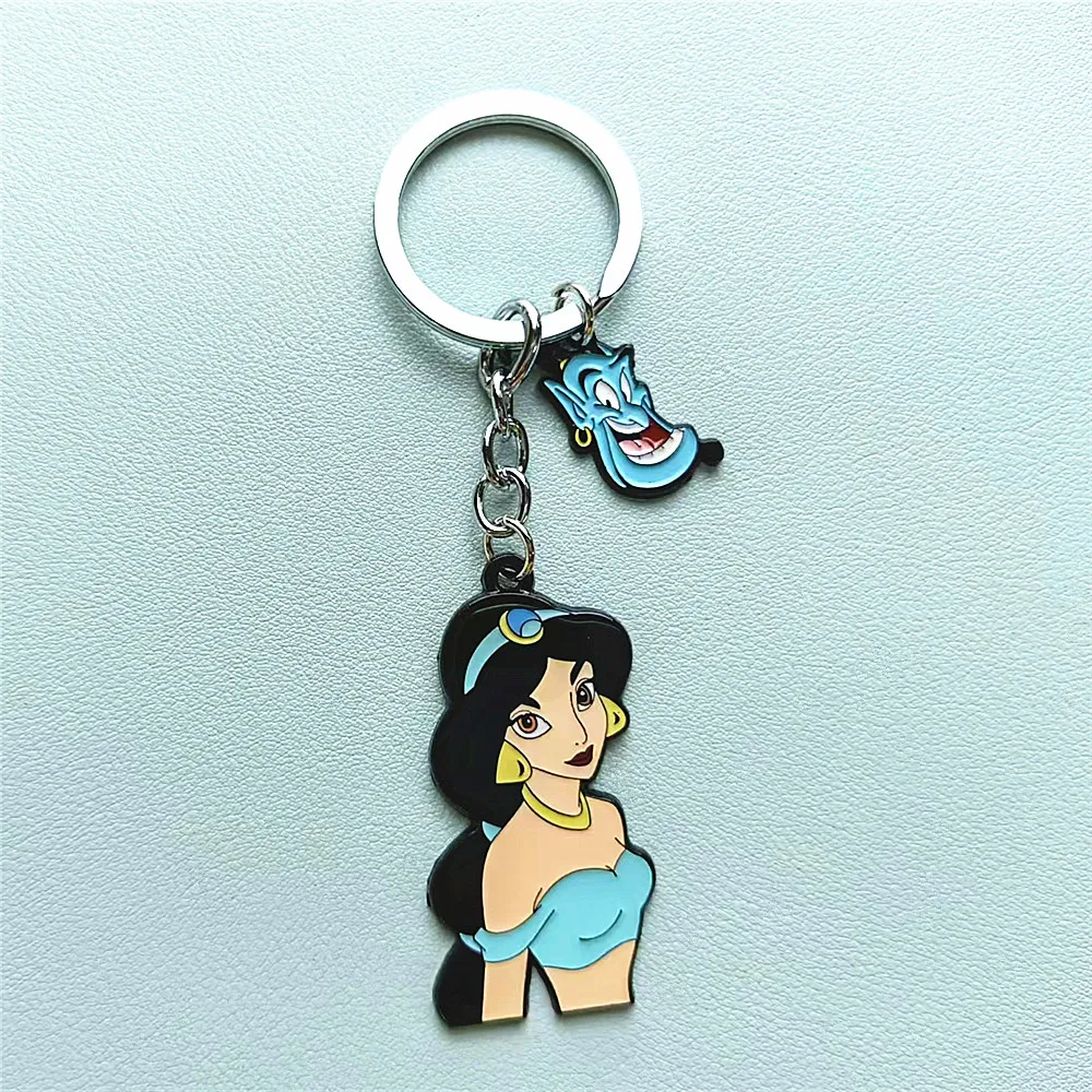 Disney Aladdin Princess Anime Cartoon Metal Keychain Gifts for woman girl