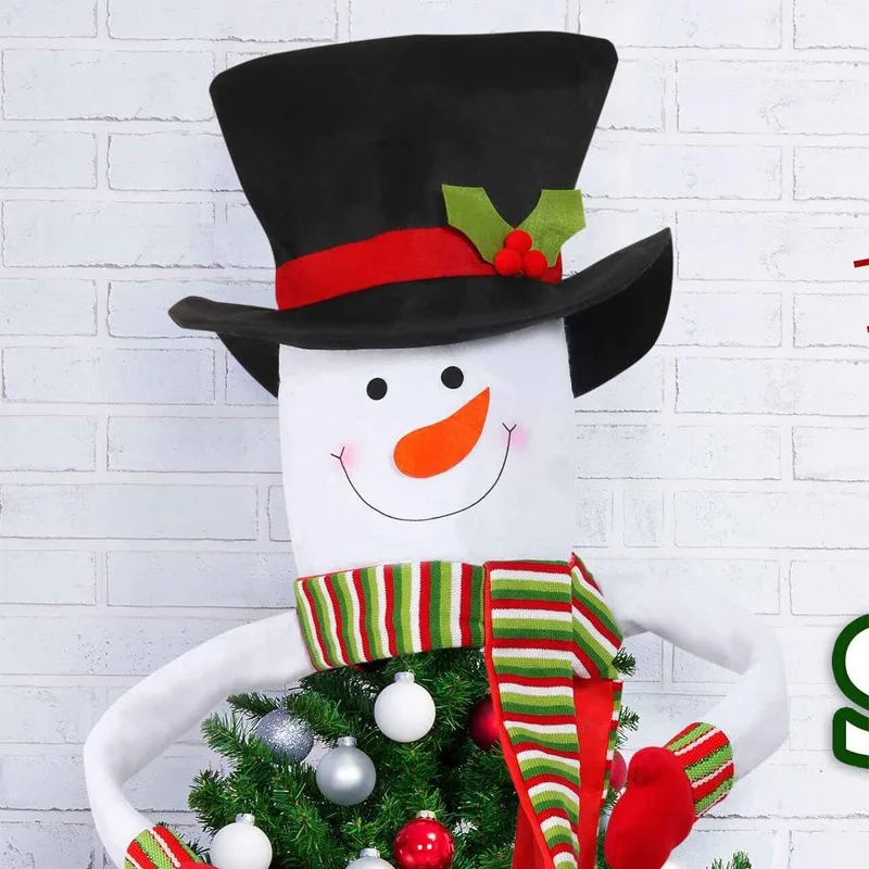 2026 Mini-Winter-Weihnachtsdekor-Set, Baumspitze, Stern mit Weihnachtsmütze, einfach zu platzierende Ornamente für die Party-Dekoration im Urlaub zu Hause