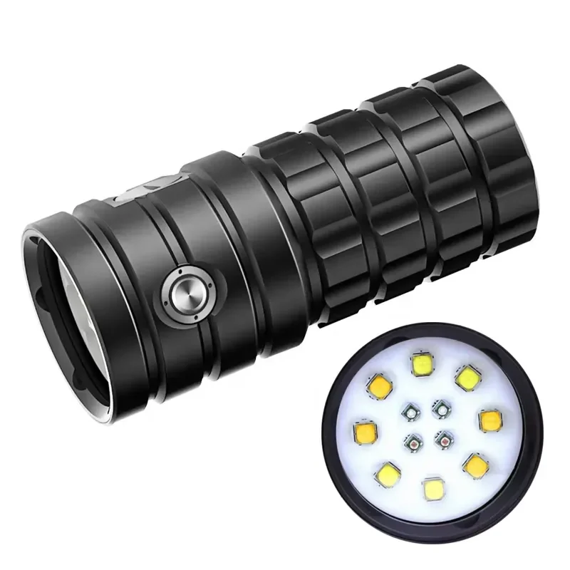 Wholesale Diver Photography Flashlight 25000 Lumen Built-in Battery Waterproof Professional Scuba Diving Torch Light
