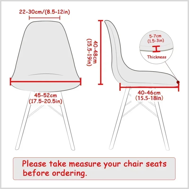 1Pc Nordic Shell Chair Cover Stretch Spandex Chair Slipcover Geometric Chair Covers for Kitchen Dining Office Living Room