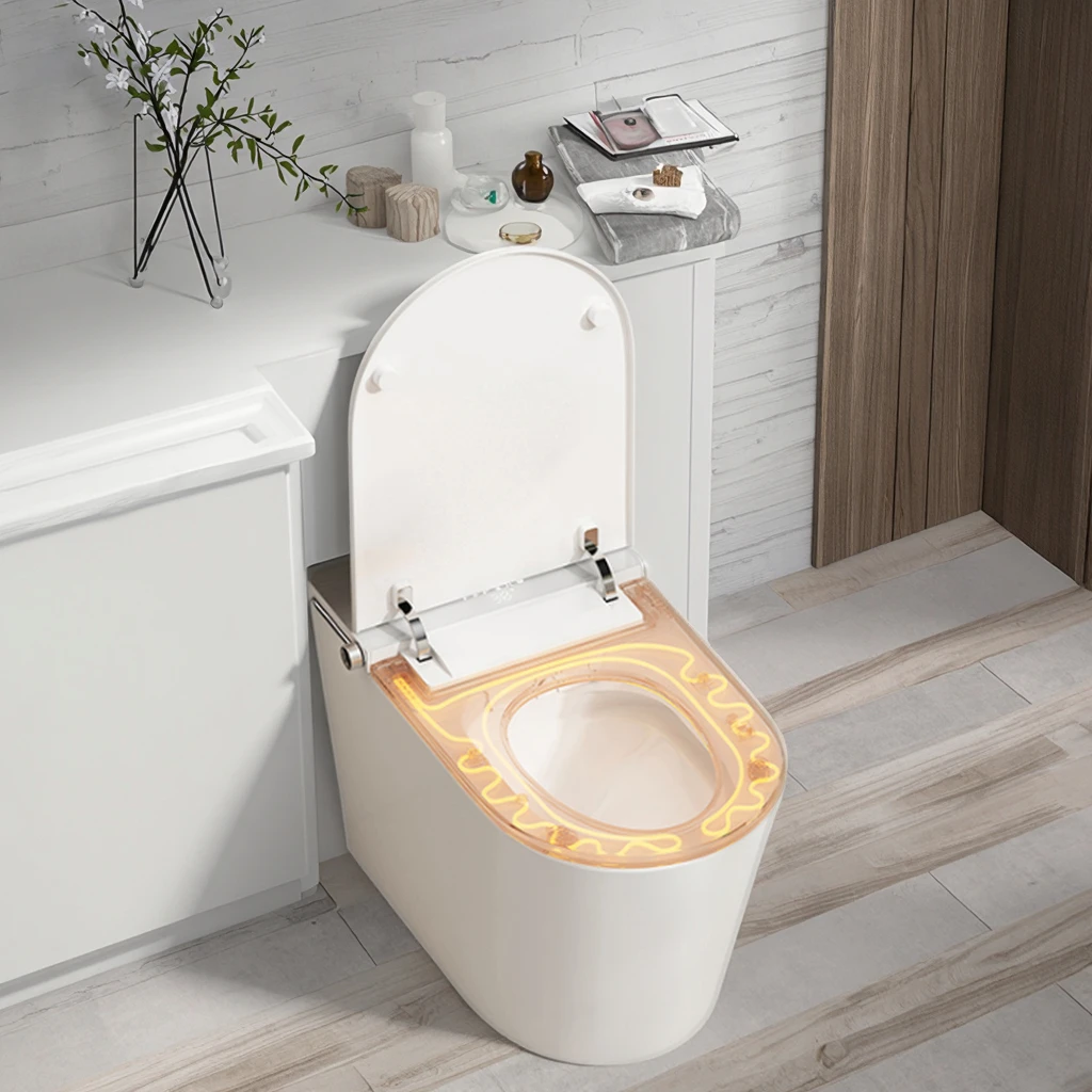 S036 Inodoro Inteligente Electrónico de Una Pieza con Calefacción Automática y Descarga Inteligente, Sanitario de Última Generación