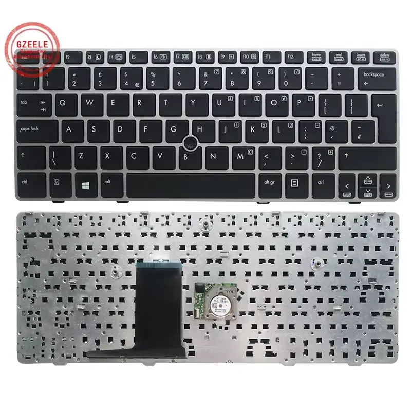 UK/US/BR/SP/RU NOWA klawiatura do laptopa HP EliteBook 2570 2570P 2560 2560p England KB SILVER frame