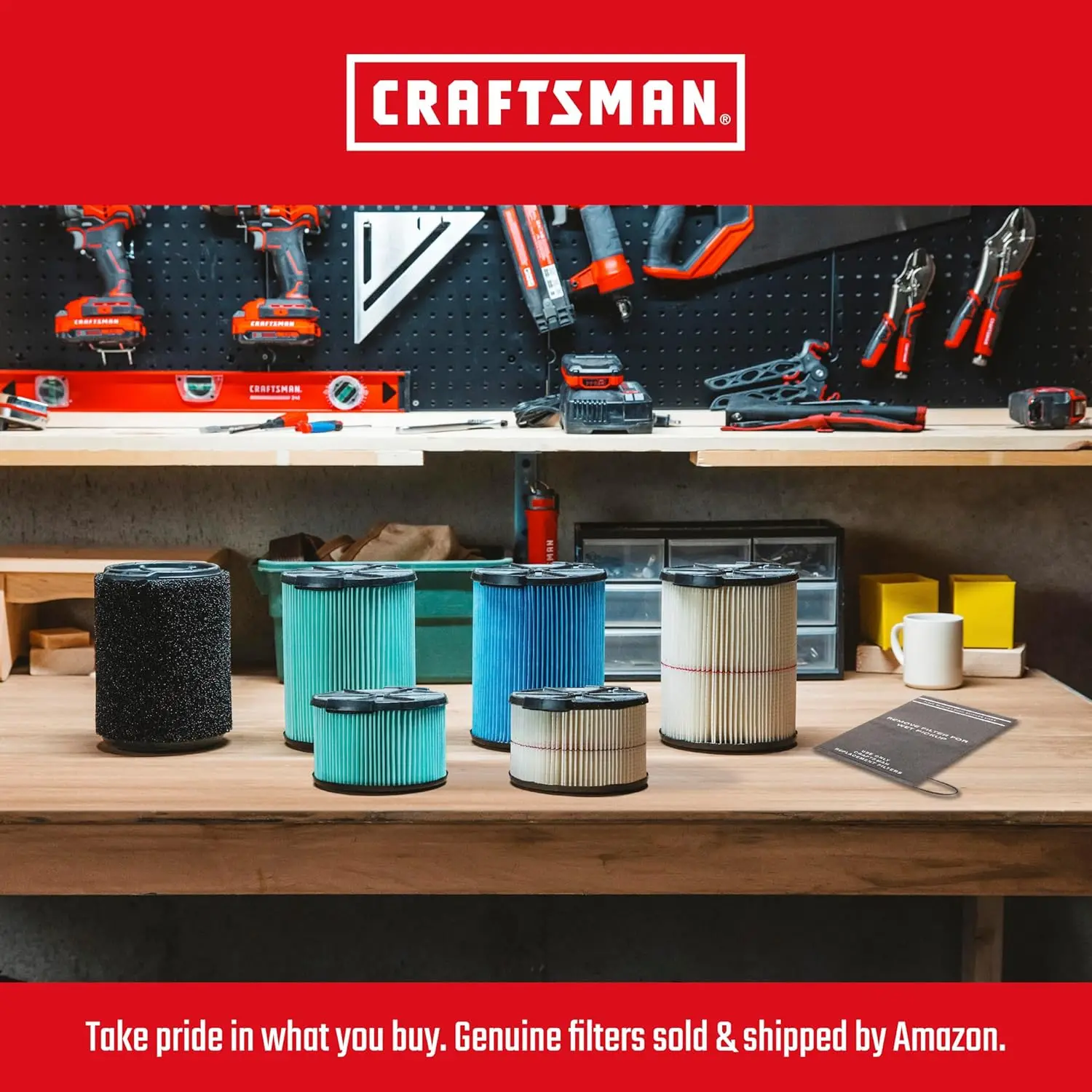 Aspiradora de líquidos y polvo de 16 galones, aspiradora de taller de alta resistencia de 6.5 HP con filtro, manguera y accesorios para proyectos domésticos