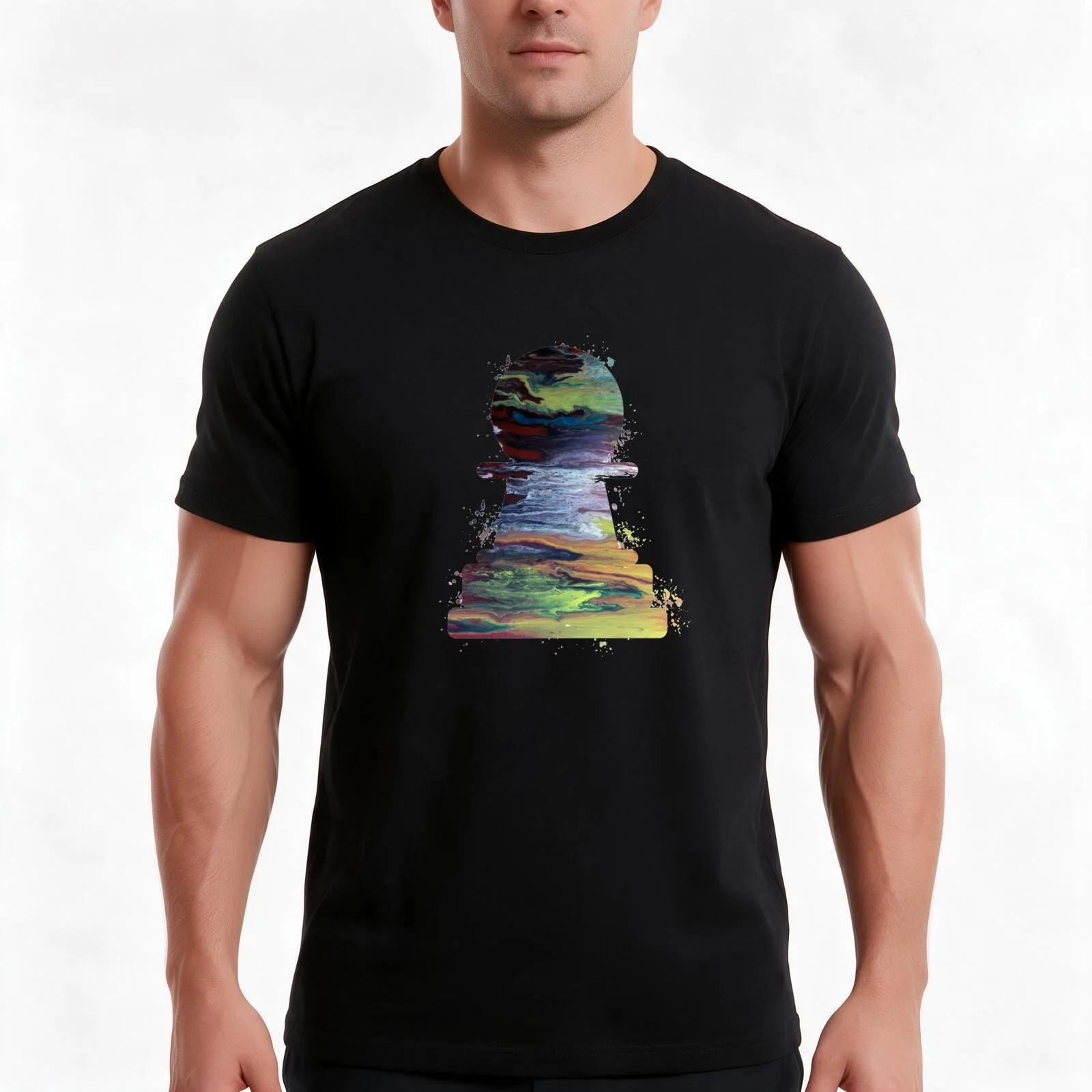 Chess - Pawn T-Shirt, Summer Casual Cotton Tee, Oversized Streetwear Tops, Vintage Graphic Print, Loose Fit Short Sleeve