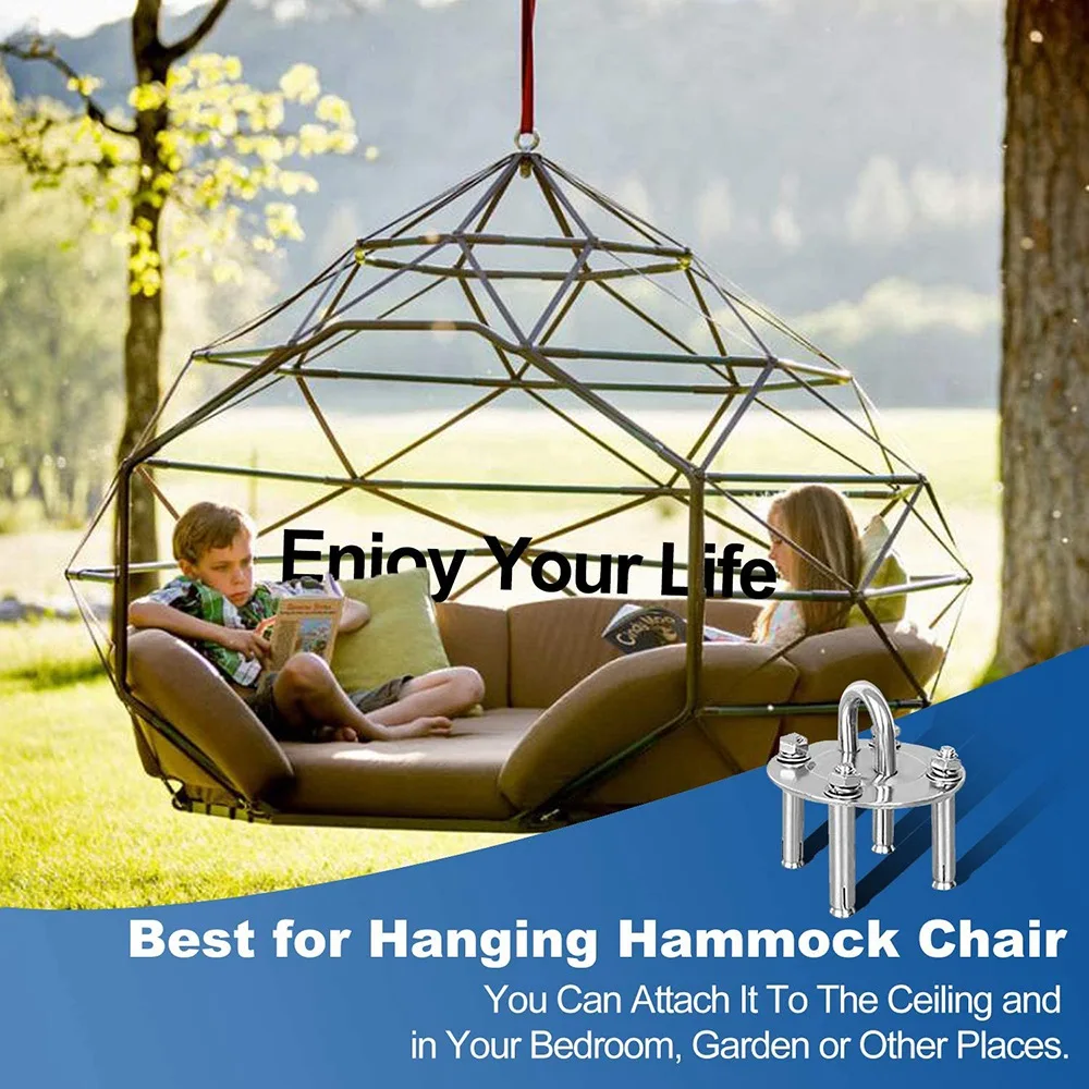 Luckshopping Stainless Steel Suspension Ceiling Hook For Hanging Yoga Swing Hammock Boxing Punch Bag Gym Wall Ring Hook