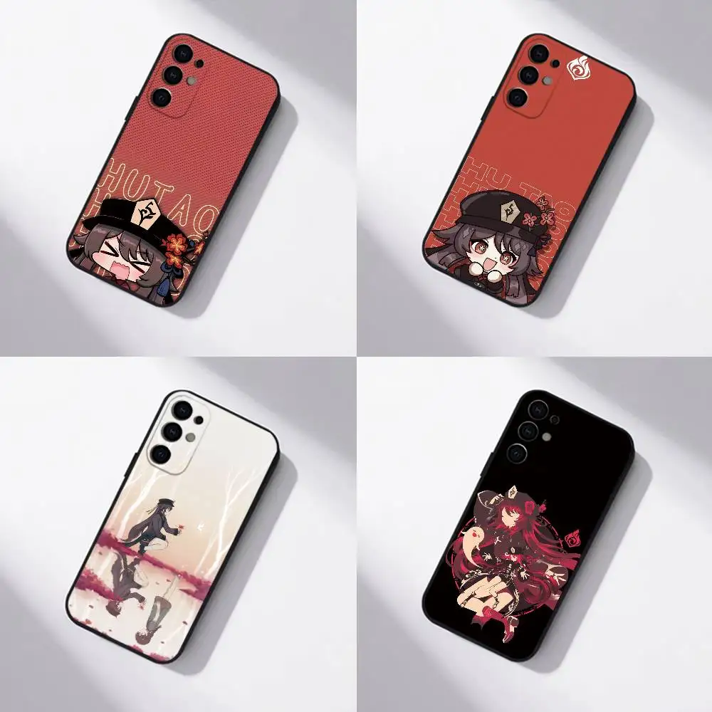 Genshin Impact Hu Tao Phone Case For Samsung S25,S24,S21,S22,S23,S30,Ultra,S20,Plus,Fe,Lite,Note,10,Black Cover
