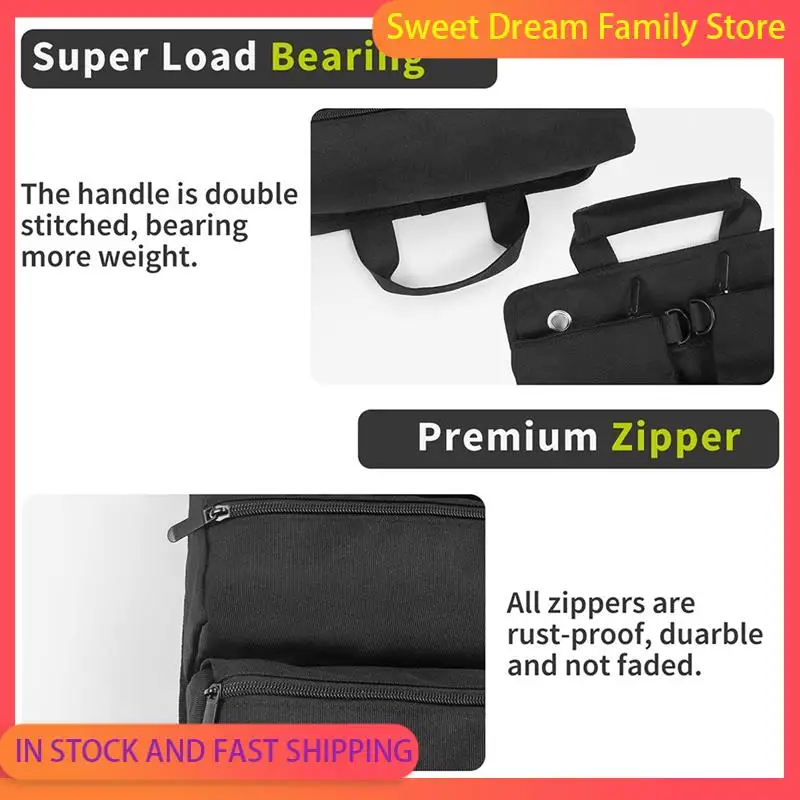 SDFC-gereedschapsoproltas, gereedschapsorganizer op rol met 3 afneembare zakjes, gereedschapsrolzakje voor monteur/elektricien/motorfiets