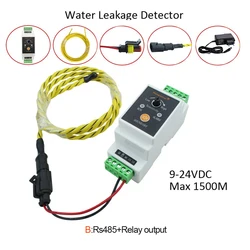 1Set Wire Water Leakage Detector With 5/10/15/20/30M Cable RS485 Relay NC/NO Output Warehouse Base Station Water Leaking Sensor