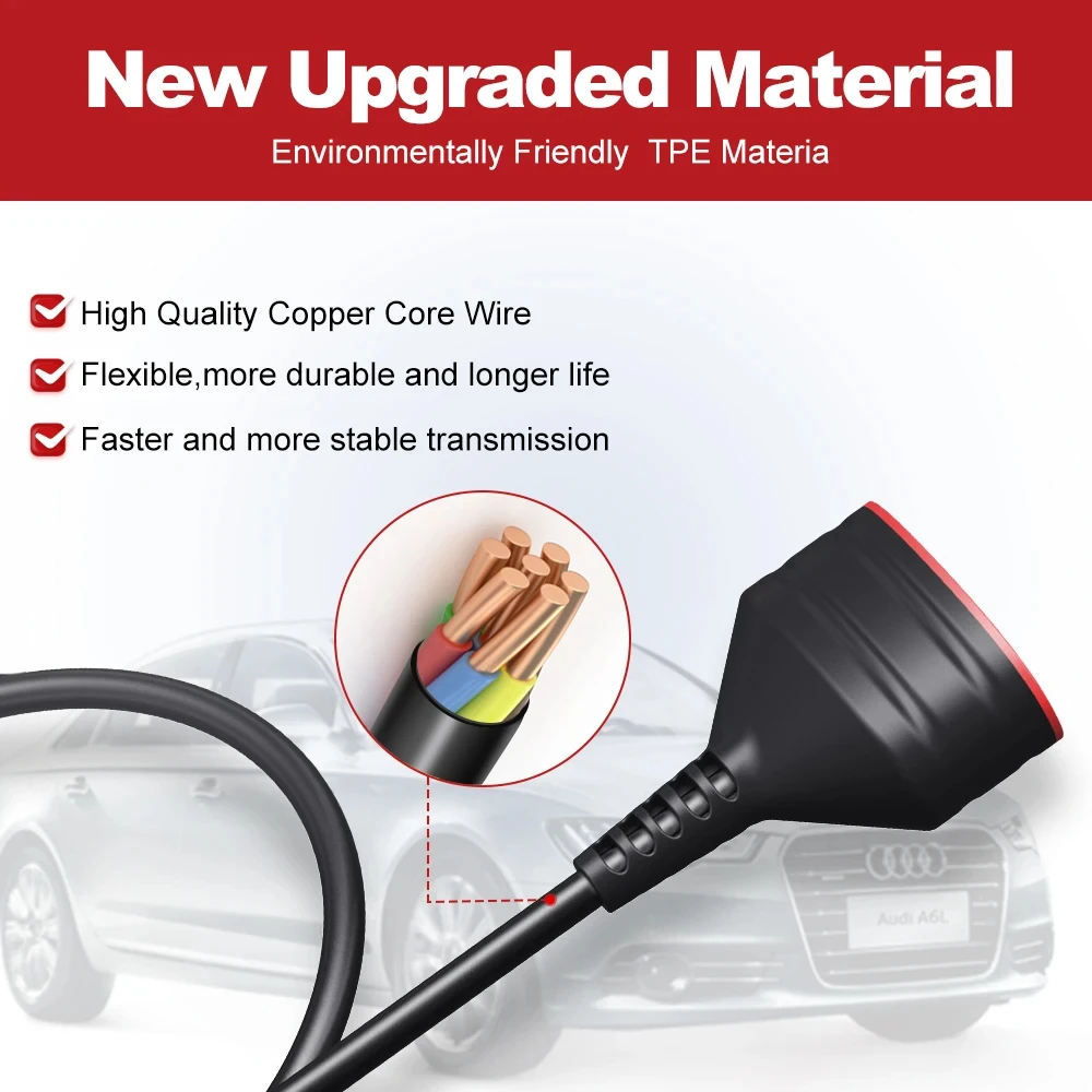 For ThinkDiag Extension Cable 16 Pin Male to Female Car OBD2 Diagnostic Extender Cable Automotive Adapter Cord Universal