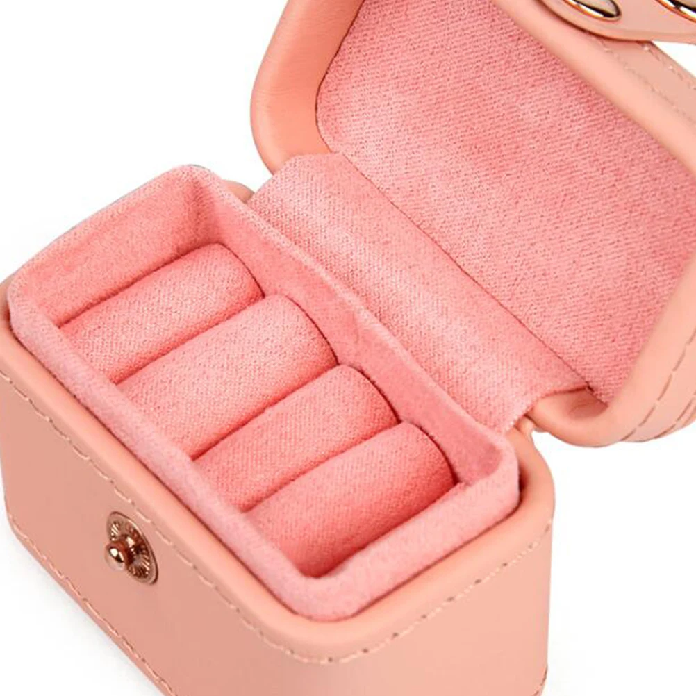 

Portable Pink Jewelry Box Small Travel Storage Organizer for Earrings Rings Bracelets Necklaces Gifts Case Jewelry Storage Case