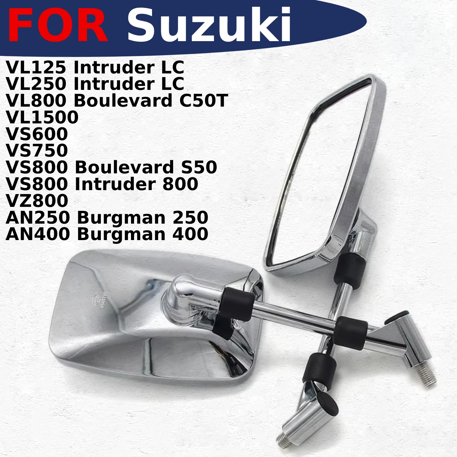 

Motorcycle Side Rear View Rearview Mirror For Suzuki VZ800 AN250 AN400 Burgman 250 400 Intruder 800 Boulevard S50 Accessories