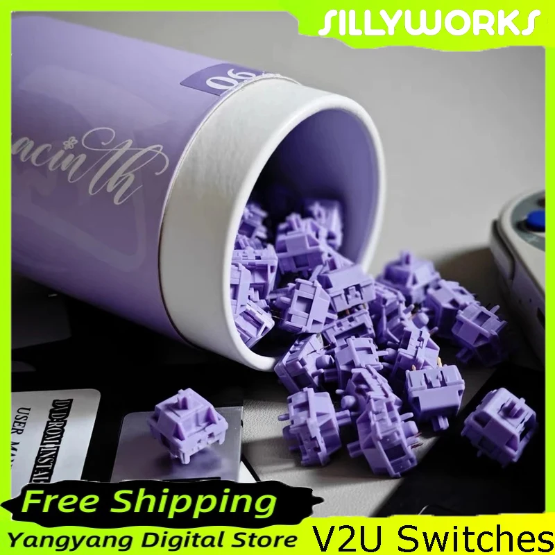 Sillyworks V2U Hyacinth Switch V2U POM Material Purple Hyacinth Switch V2U Mechanical Keyboard Linear Switch 110pcs