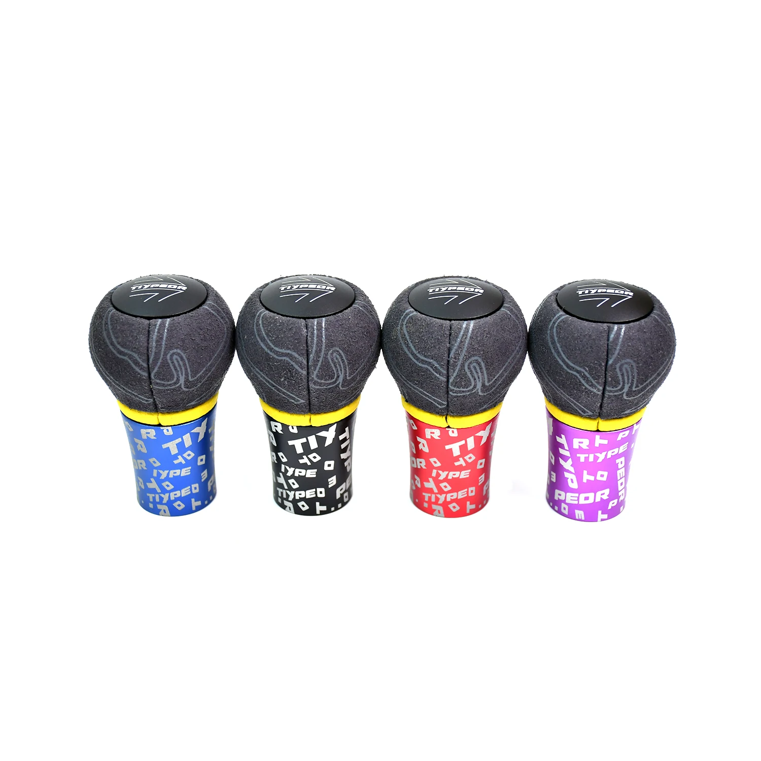 

TIYPEOR Suede Leather Shift Knob Universal Manual Racing Sports Handle Gear Shift Gear Knob Shifter Lever Aluminum