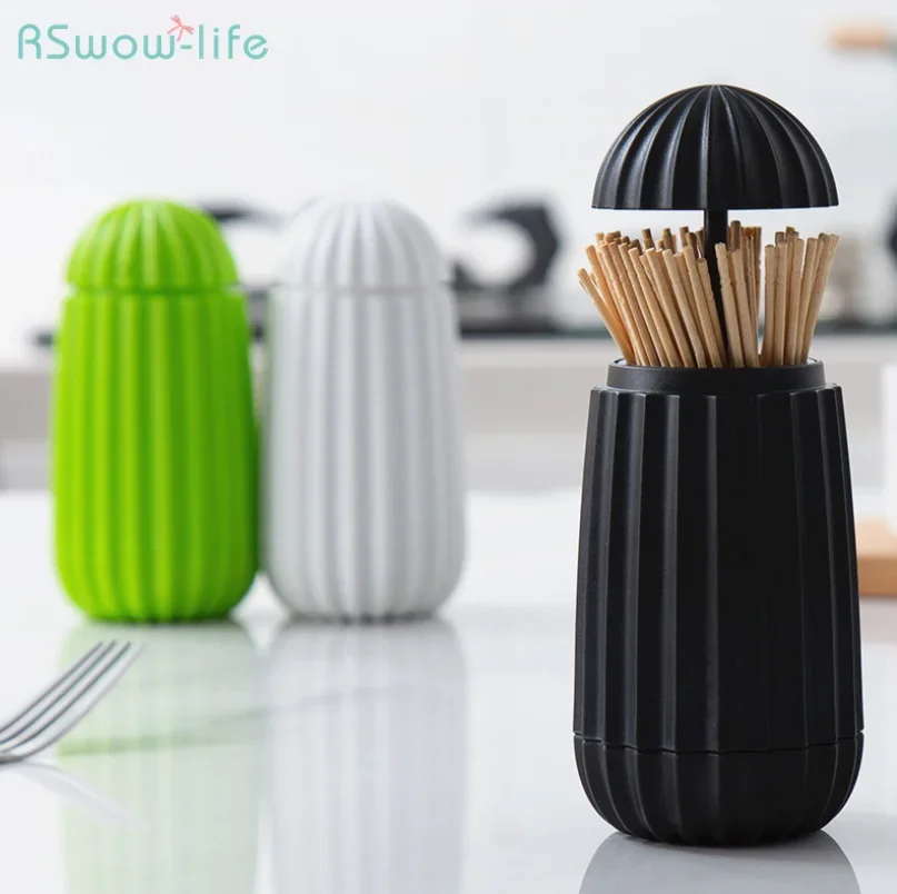 

Creative Cactus Automatic Toothpick Box Convenient Storage Toothpick Holder Simple Dining Table Hand-pressed Home Decoration