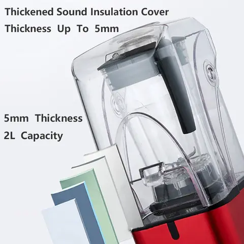 2200W Commercial Blender Smart Timer Blender Mixer Juicer Food Processor 110V 220V Ice Smoothies Crusher With Soundproof Cover