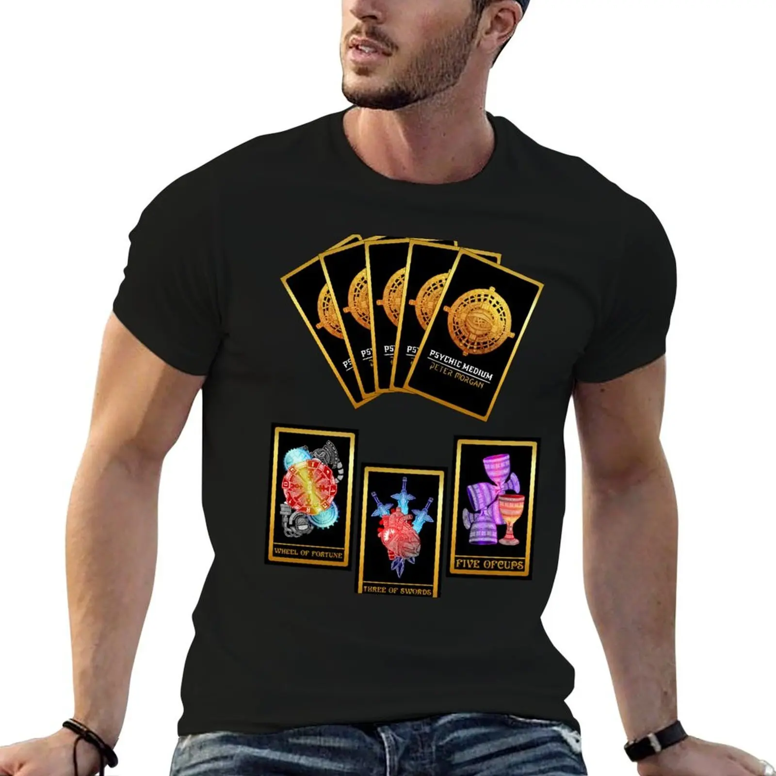 Tarot Card Design - Peter Morgan - Psychic Medium Edition T-Shirt topping quick-drying mens t shirts