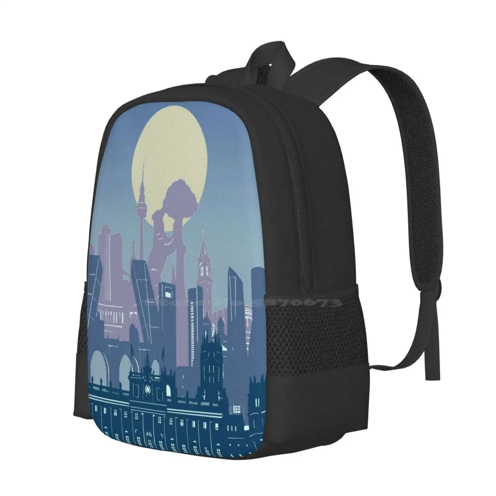 Tas sekolah Madrid Skyline, ransel kapasitas besar Laptop Madrid Spanyol Skyline Madrid City Skyline Madrid Cityscape Madrid