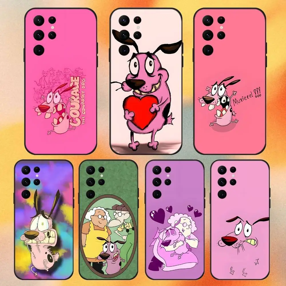

Courage The Cowardly Dog Phone Case For Samsung S 25,24,23,22,30,21,10,9,Ultra,Plus,Lite,FE,4,5G Black Soft Case