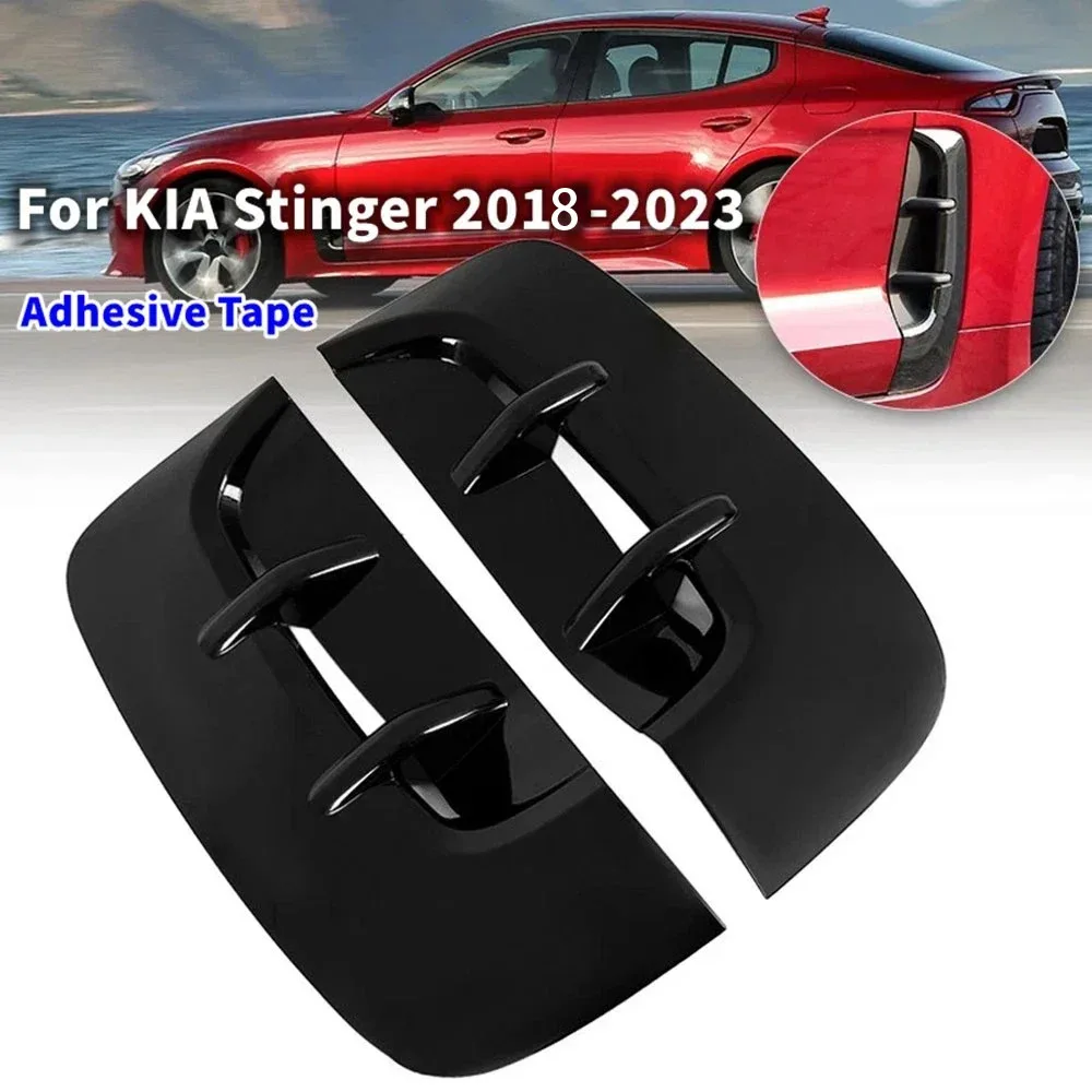 

For Kia Stinger 2018-2023 2Pcs Car Side Vent Sticker Air Flow Fender Exterior Air Intake Fender Decor Cover Trim Accessories