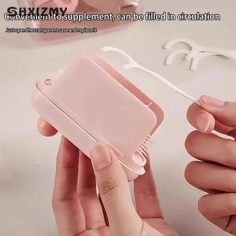 

Portable Carry-on Dental Floss Dispenser Containing Floss Dental Floss Storage Box Auto Refillable Oral Hygiene Care Floss Pick