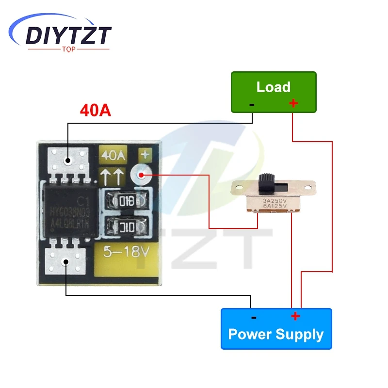 DIYTZT Mini عالية الطاقة MOS الزناد التبديل محرك وحدة تأثير المجال أنبوب PWM تنظيم لوحة التحكم الإلكترونية التبديل