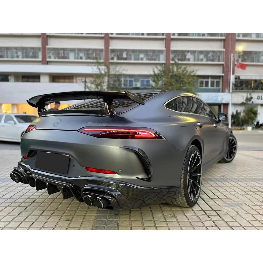 لمرسيدس بنز AMG GT43 GT50 GT53 GT63 ألياف الكربون الذيل زعانف الخلفية الجذع المفسد دليل الجناح كلبشة اكسسوارات السيارات طقم الجسم #6