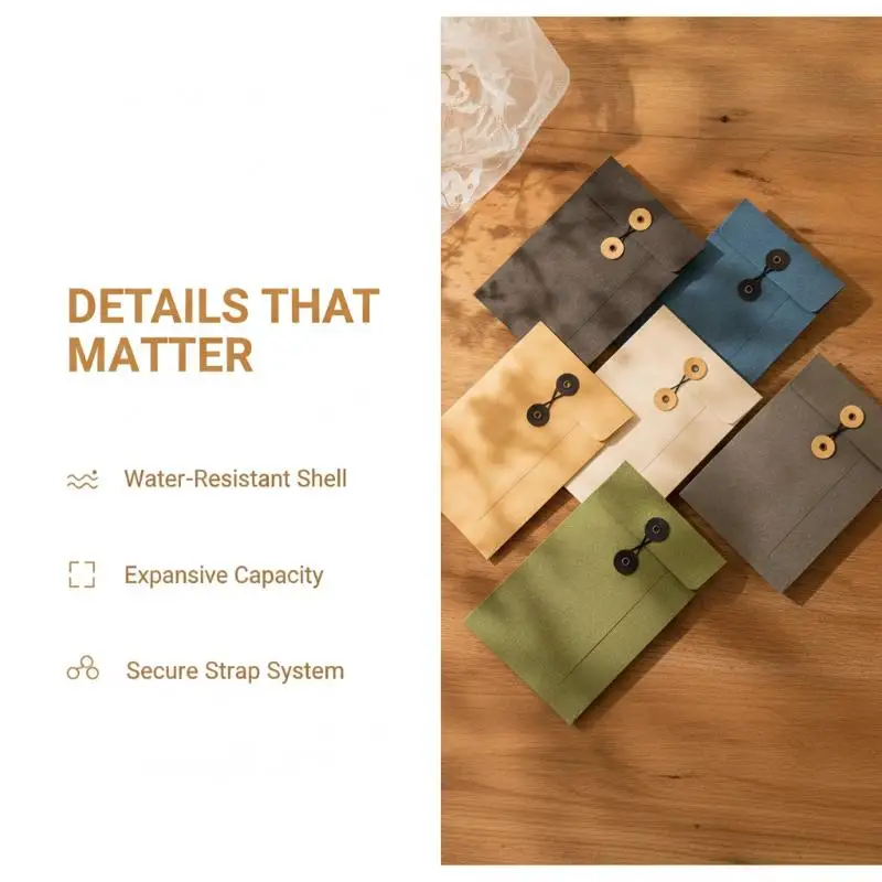 Thickened A4A5A6 Kraft Paper Envelopes String Tie Closure High Grade Invitation Invoice Storage Bag