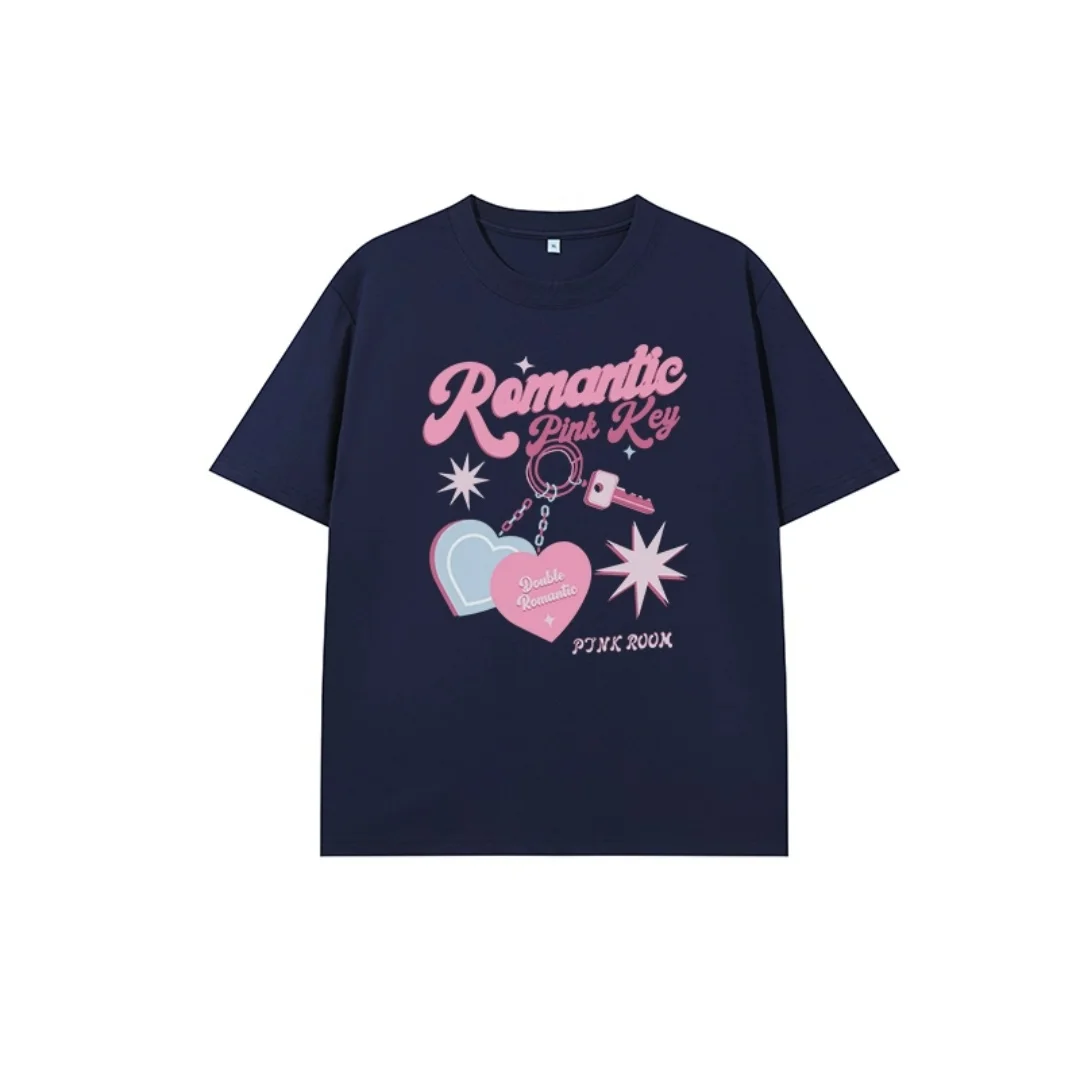 Футболка с рисунком в студенческом стиле, летняя модная футболка для отдыха, высококачественная универсальная дышащая мужская и женская футболка из чистого хлопка Y2K