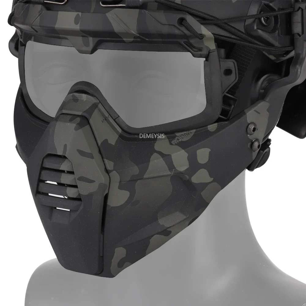 Tactical Mask with Goggles Military  Protective Shooting Paintball Accessories Masks Dust-proof Airsoft Windproof Goggles