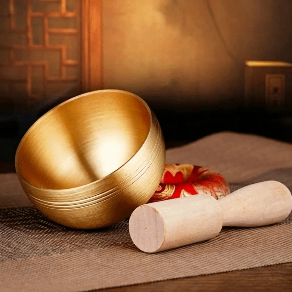 Portable Mini Singing Bowl Healing Therapeutic Use Sound Bowl with Stick Stress Relief Tibetan Singing Bowl Sound Healing