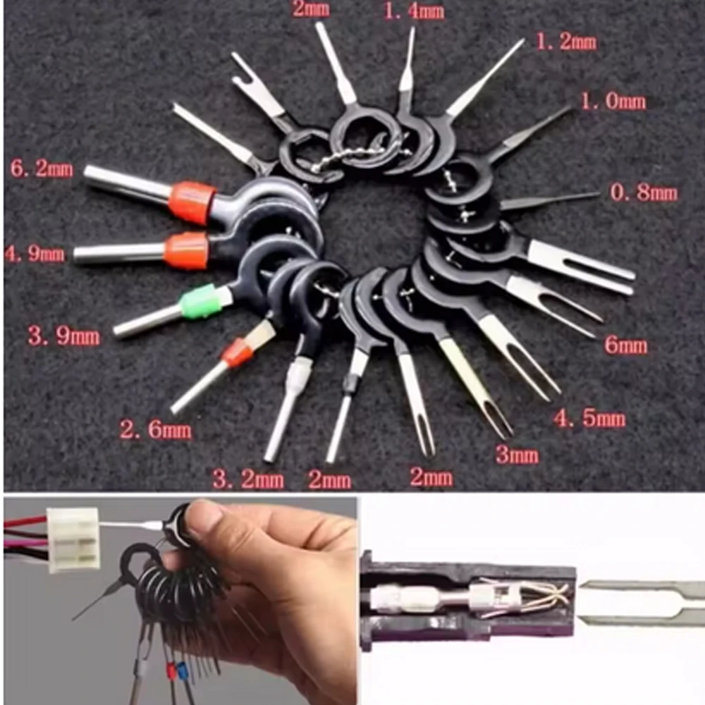 18/26/38pcs Car Terminal Removal Pin Extractor Kit Electrical Wiring Crimp Connector Car Repair Tool Plug Puller Automotive