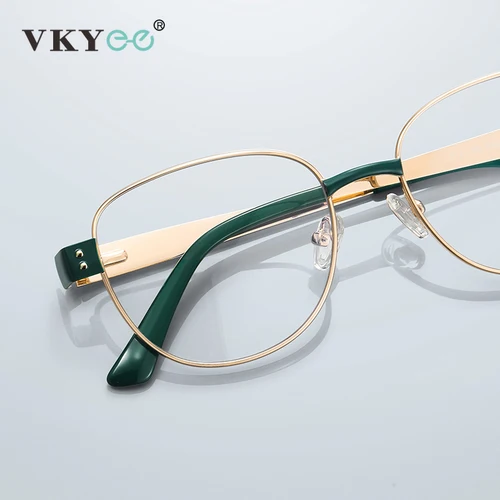 Imagen 2 del producto VKYEE, moda, nuevo diseño geométrico Simple personalizado, gafas fotocromáticas antiluz azul para mujer, prescripción personalizable