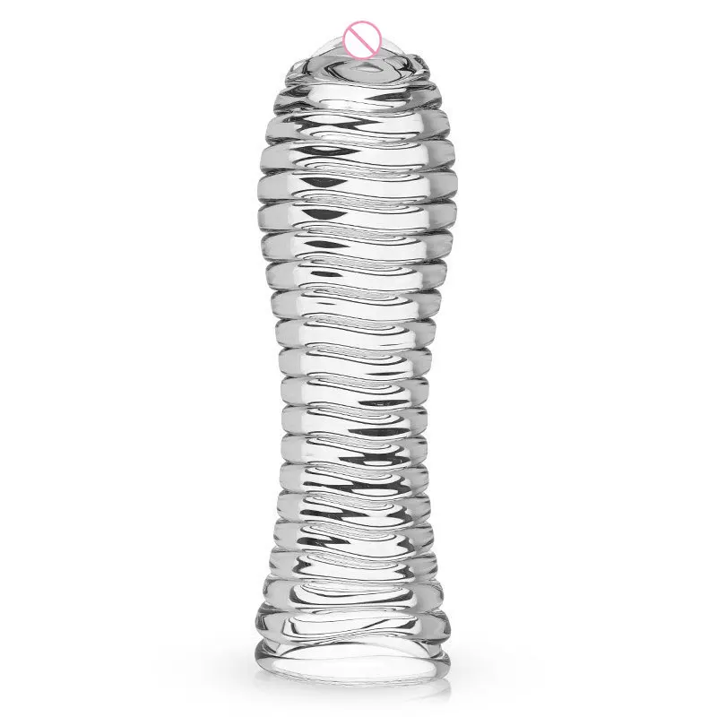 Ribbed Textured Penis Sleeves Dotted Cage Lasting Triple Clitrios Squirt Clit Massage Delay Cock Ring Sheath Comdoms for Man view 6