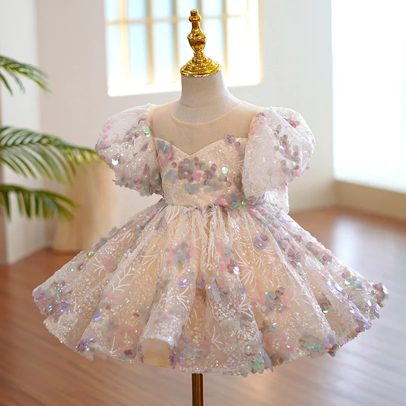 Summer Costume Prom Designs Floral Tutu Wedding Birthday Party Kids Princess Flower Girls' Dresses For Children