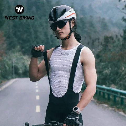 WEST BIKING-사이클링 언더 셔츠, 여름 스포츠 저지, 빠른 건조, 남성용 메쉬 베이스 레이어, 체육관 탱크 탑, 통기성 흰색 가벼운 조끼