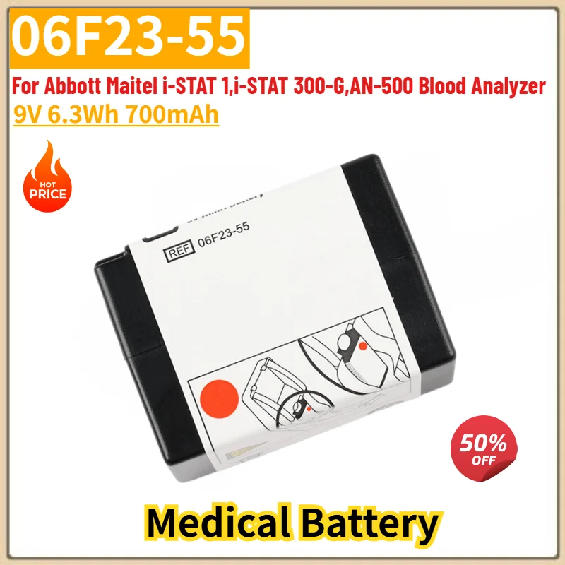 

Brand New 06F23-55 High Quality Medical Battery 9V 700mAh For Abbott Maitel i-STAT 1,i-STAT 300-G,AN-500 Blood Analyzer