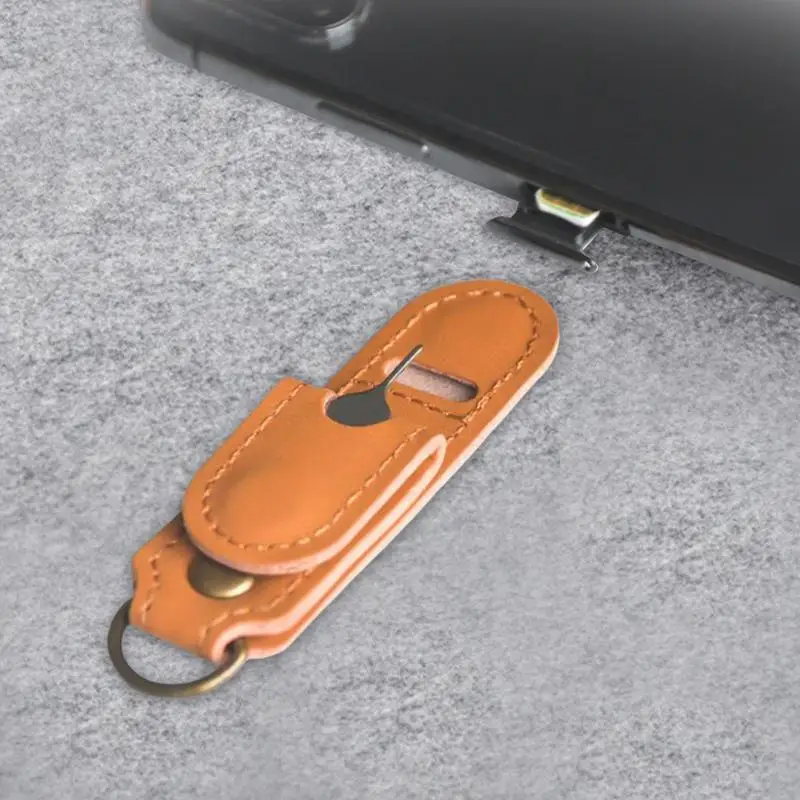 SIMs Card Storage Bag Portable High Quality PU Leather SIMs Card Holder Pouch Lightweight Multifunctional Anti Lost Pin Tool