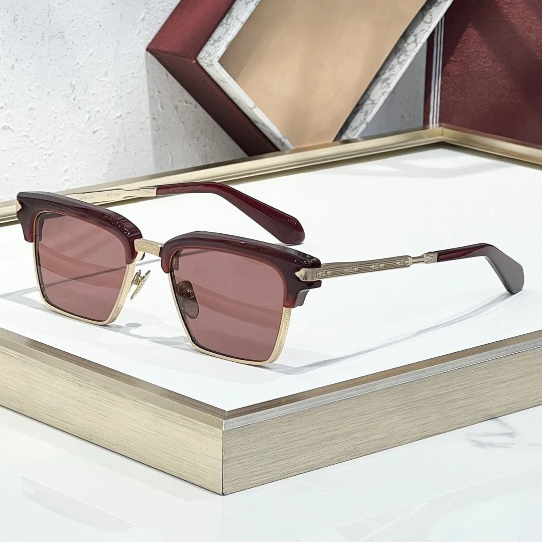 

Квадратные солнцезащитные очки ALIN 2025, унисекс, японский ацетатный сплав ручной работы, UV400, роскошные деловые очки с футляром