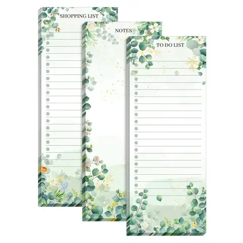 Juego de pizarra blanca para lista de tareas de refrigerador, 3 pizarras blancas de lista de comestibles de borrado en seco verde, contiene estuche para bolígrafo