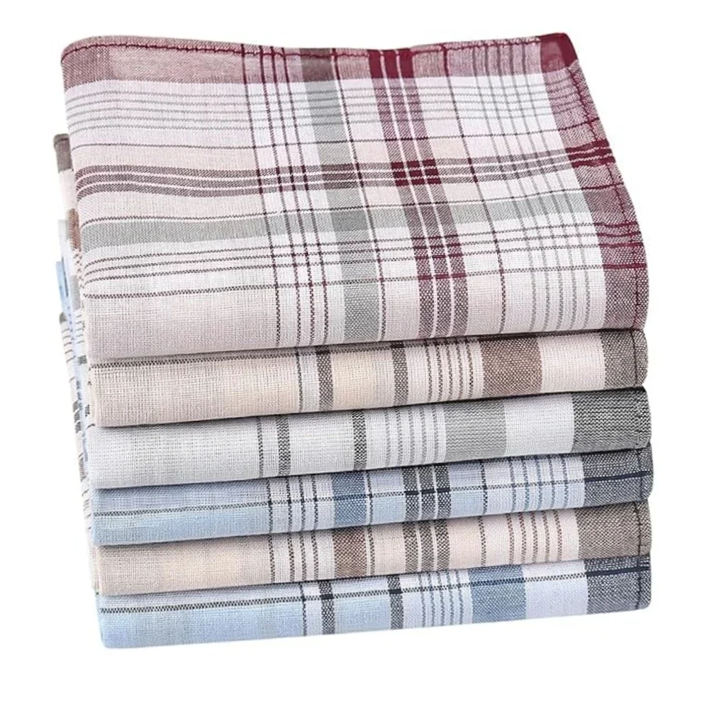 

Мягкий хлопковый мужской платок 38 см/14,9 дюймов с классическим полосатым узором, разноцветные варианты, стильный мужской аксессуар