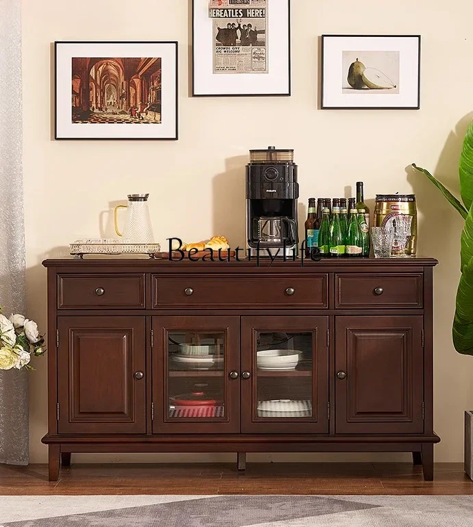 

S American Retro Solid Wood Sideboard Dining Room Modern Minimalist Locker Cupboard Living Room Side Cabinet