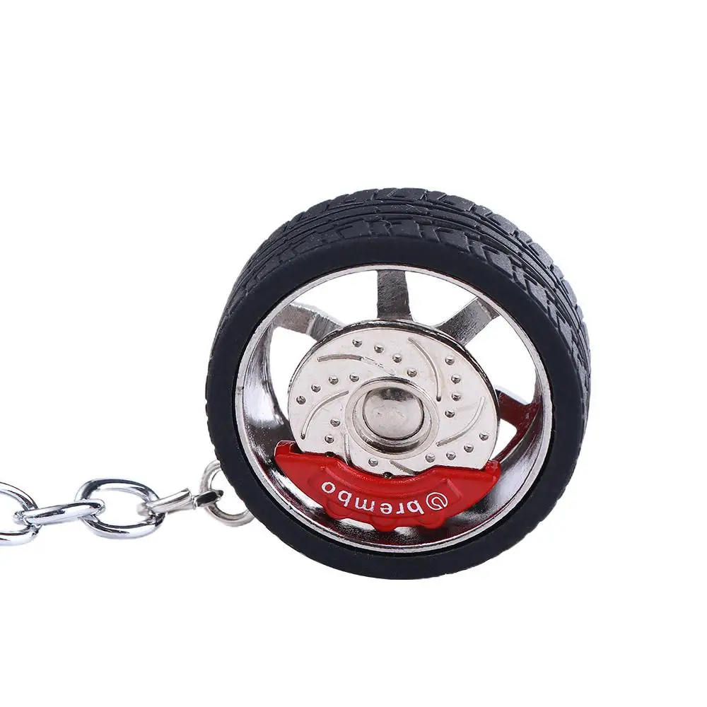 Funny Alloy Bag Pendant Car Key Chain Car Wheel Keychain RIM Wheel Keyring Simulation Tire Brake Discs Key Ring