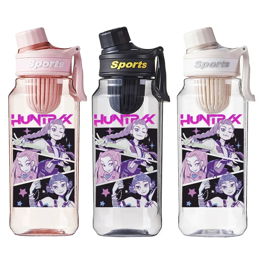 750ML 케이팝 데몬 헌터즈 사자 보이즈 타이거 물병 누수 방지 학교 체육관 여행 러닝 하이킹 타임 마커 베스트 셀러