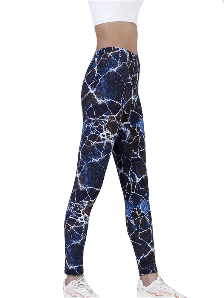 YRRETY – leggings d'entraînement pour femmes, pantalon de Yoga, de Fitness, Push Up, collants de sport, imprimé, longueur cheville, pantalon élastique de course