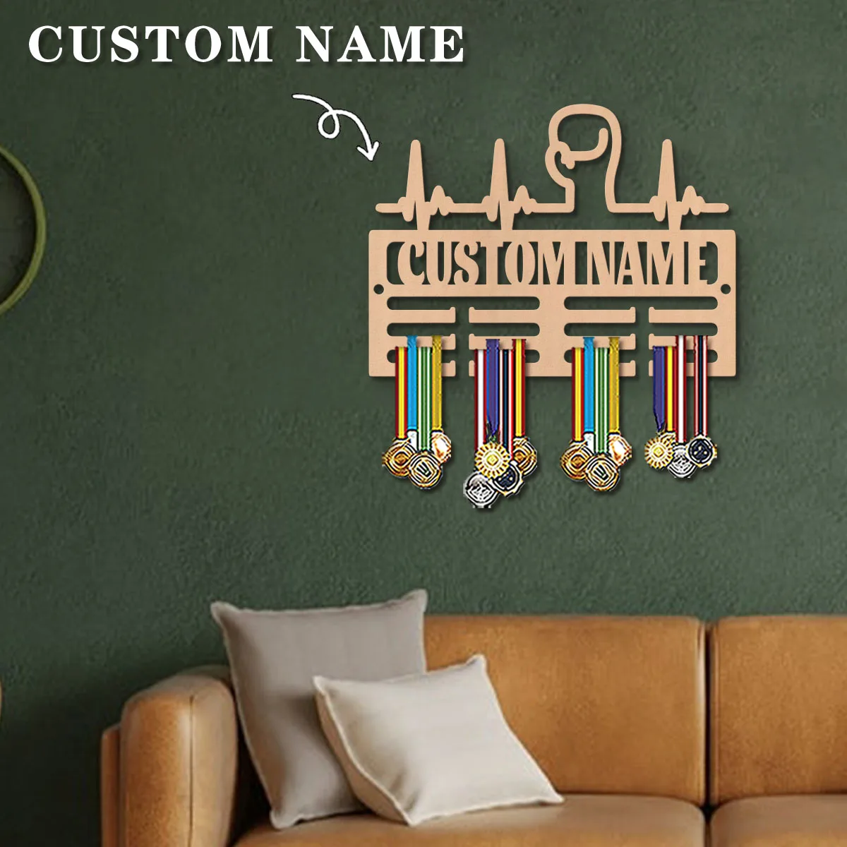 1pc Custom Wooden boxing gloves design Medal Hanger, Personalized Medal Display Rack for Athletes,Ideal Gift for Family Friends