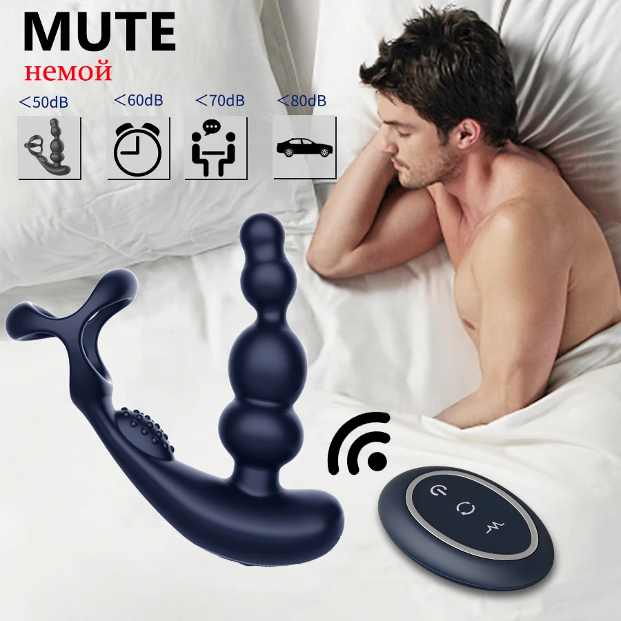 Remote Control Male Prostate Massager Vibrator 360°Rotate Toy Vibrator Ring Plugs Masturbator dildo Anal Butt Sex Plug Wearable